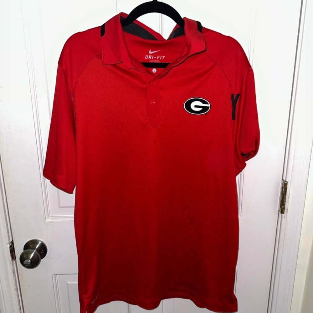 NIKE dry fit LARGE GEORGIA BULLDOGS polo
